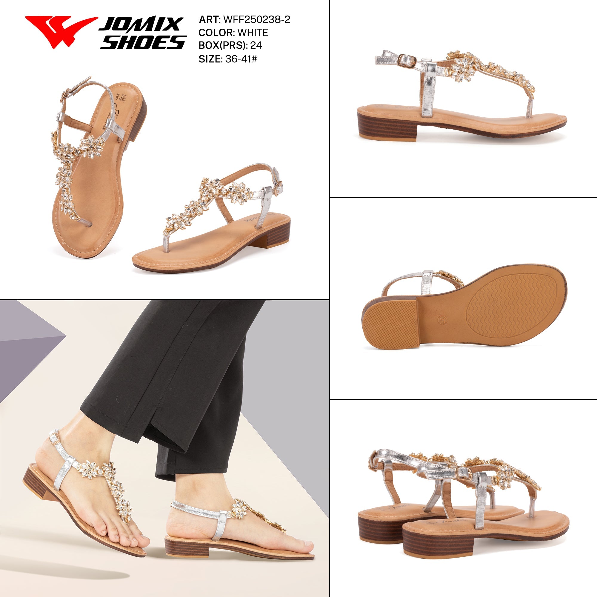 Sand.Infradito Tacco Basso Wff250238 - 2 - Fornitura all'ingrosso di Infradito Donna da Jomix Shoes B2B
