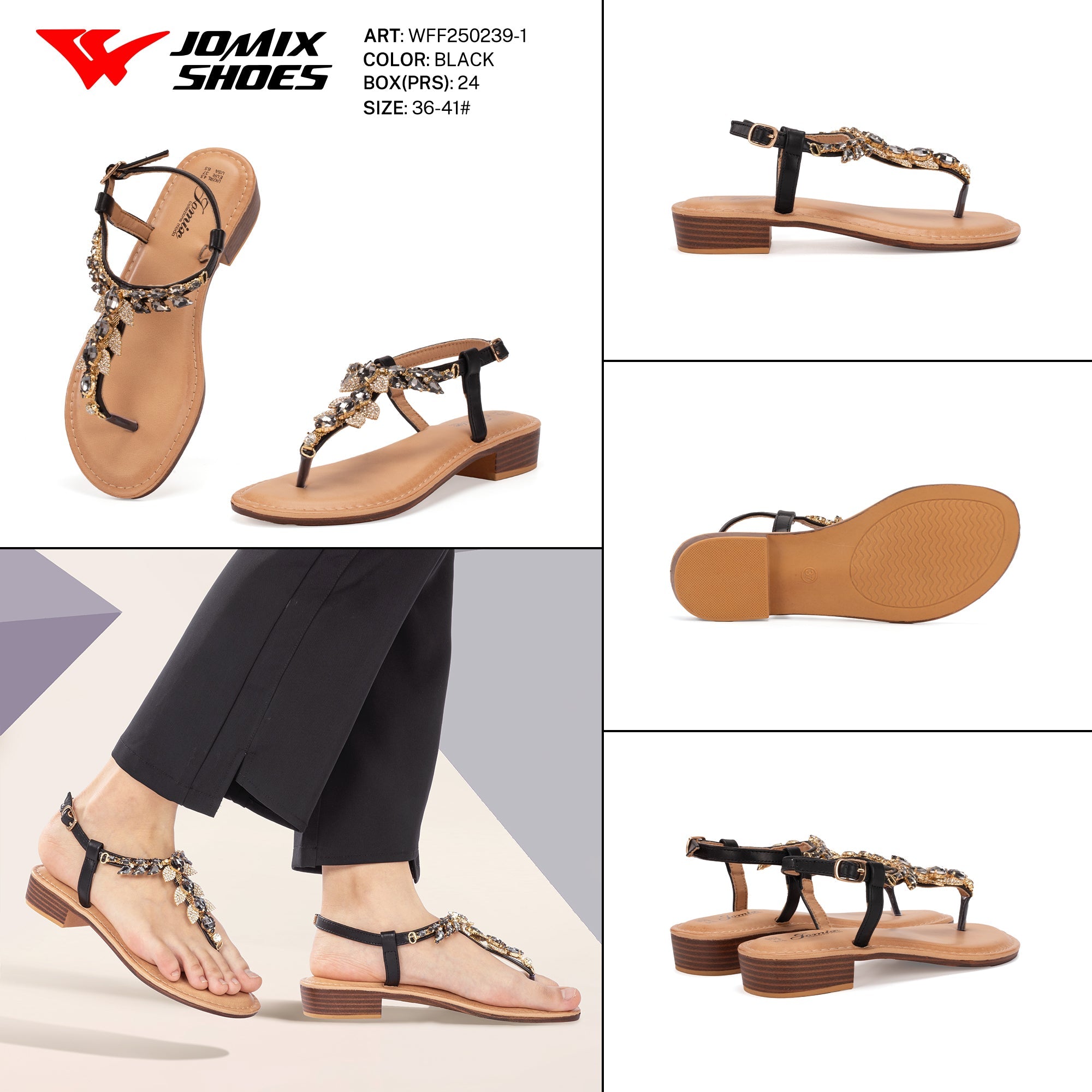 Sand.Infradito Tacco Basso Wff250239 - 1 - Fornitura all'ingrosso di Infradito Donna da Jomix Shoes B2B