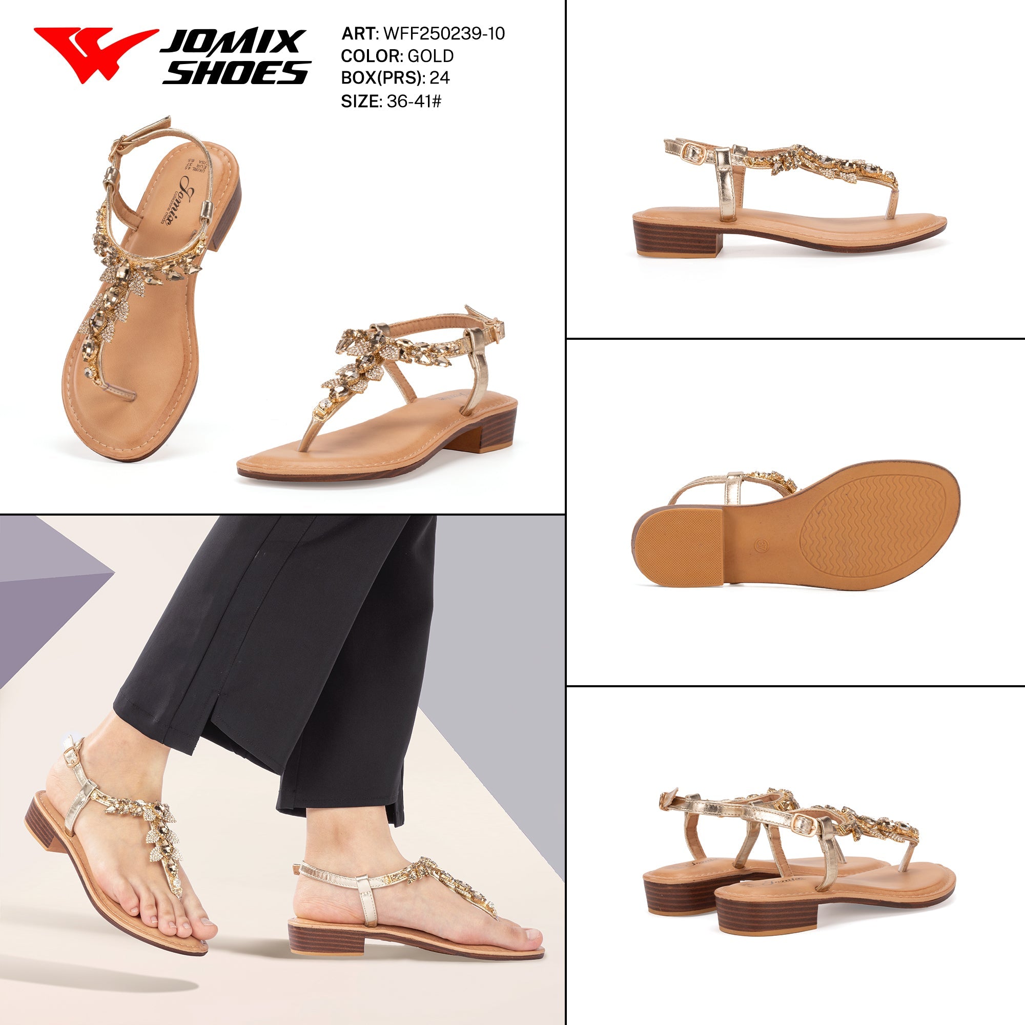Sand.Infradito Tacco Basso Wff250239 - 10 - Fornitura all'ingrosso di Infradito Donna da Jomix Shoes B2B