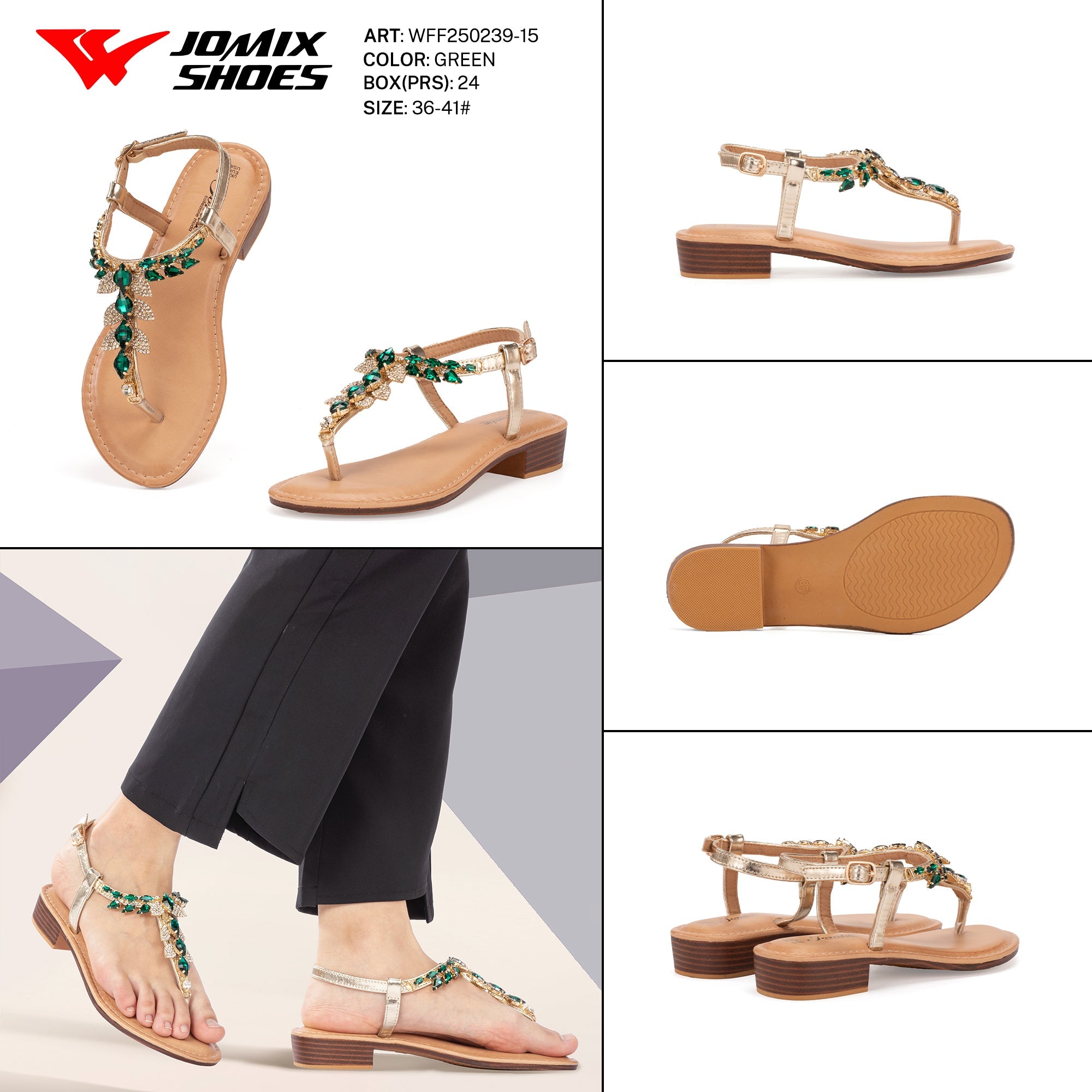 Sand.Infradito Tacco Basso Wff250239 - 15 - Fornitura all'ingrosso di Infradito Donna da Jomix Shoes B2B