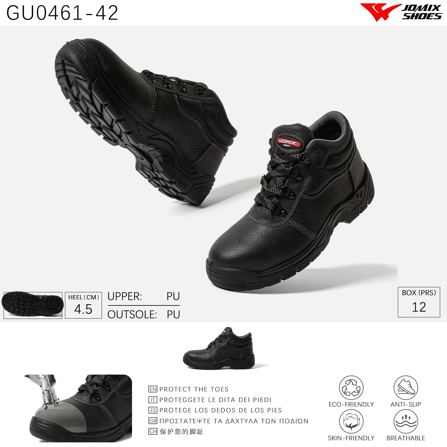Scarpe Da Lavoro Antinfortunistica Da Uomo Jomix Shoes GU0461 - 42 - Fornitura all&#39;ingrosso di Scarpe Uomo da Jomix Shoes B2B