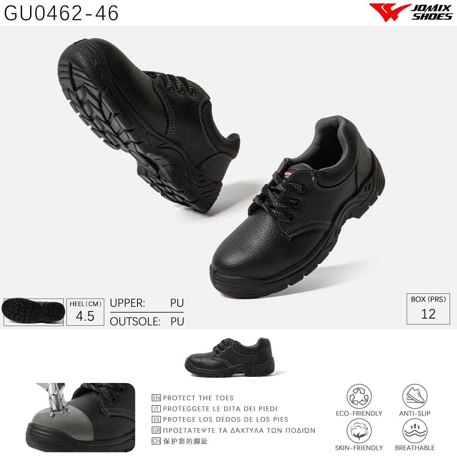 Scarpe Da Lavoro Antinfortunistica Da Uomo Jomix Shoes GU0462 - 46 - Fornitura all&#39;ingrosso di Scarpe Uomo da Jomix Shoes B2B