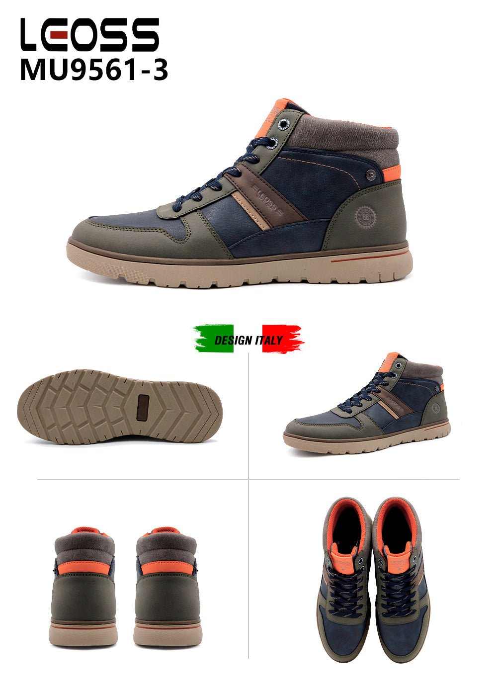 Scarpe Casual Da Uomo Leoss MU9561 - 3 - Fornitura all'ingrosso di Sneakers Uomo da Jomix Shoes B2B