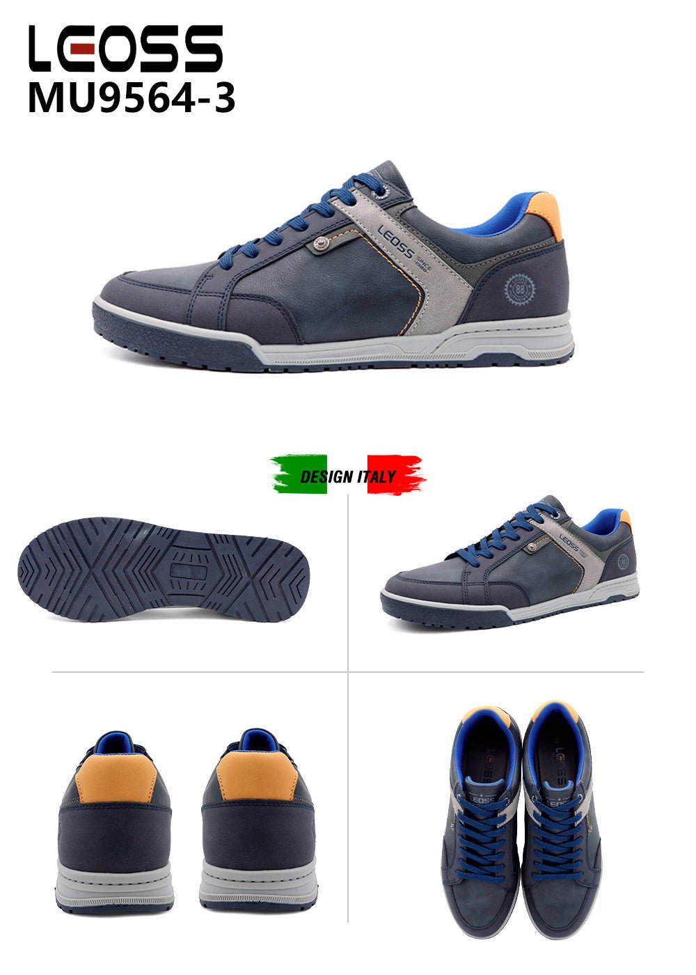 Scarpe Casual Da Uomo Leoss MU9564 - 3 - Fornitura all&#39;ingrosso di Sneakers Uomo da Jomix Shoes B2B