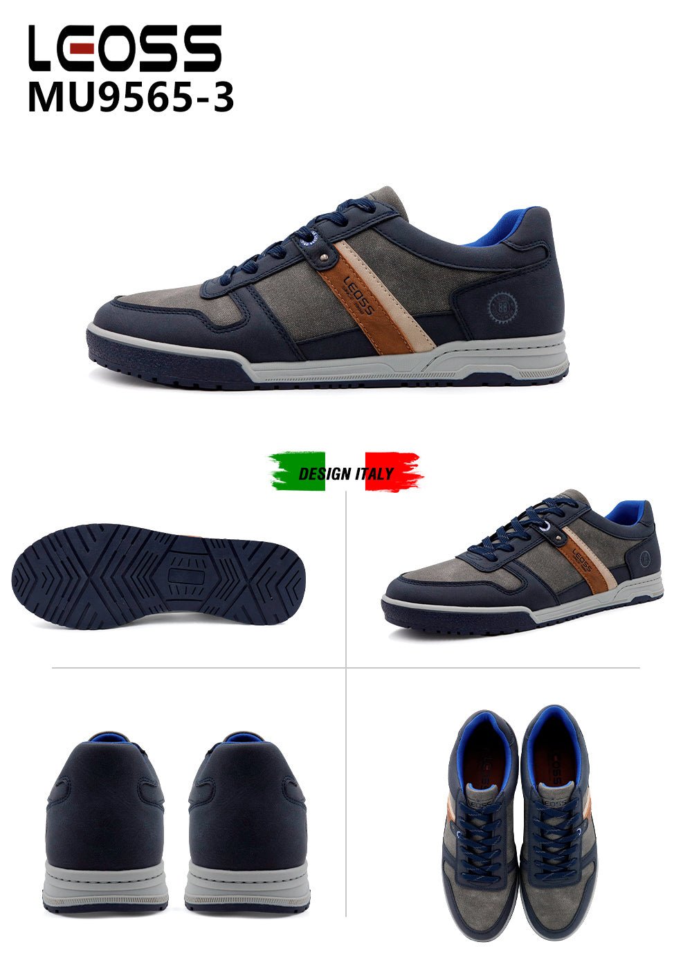 Scarpe Casual Da Uomo Leoss MU9565 - 3 - Fornitura all'ingrosso di Sneakers Uomo da Jomix Shoes B2B