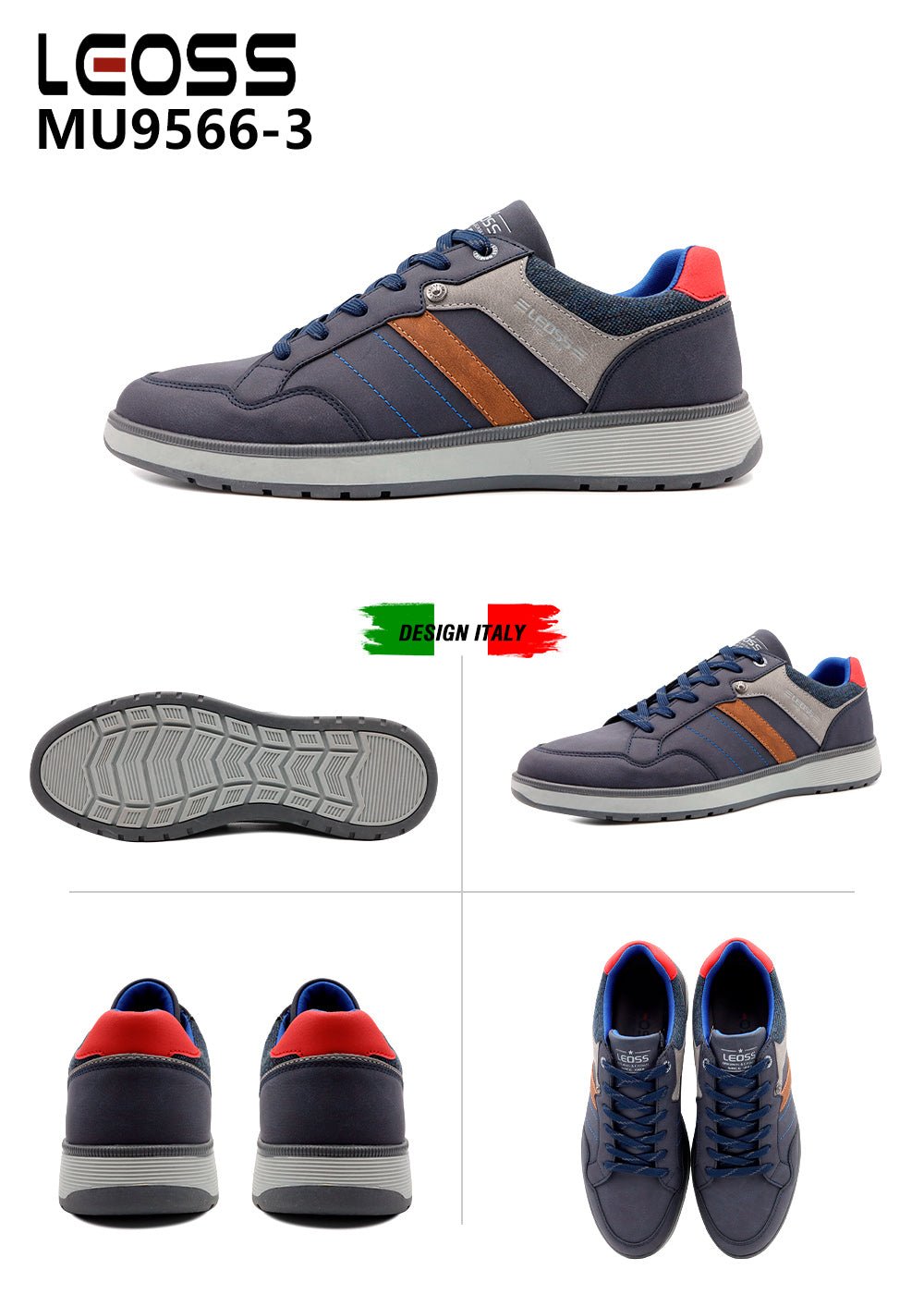 Scarpe Casual Da Uomo Leoss MU9566 - 3 - Fornitura all'ingrosso di Sneakers Uomo da Jomix Shoes B2B