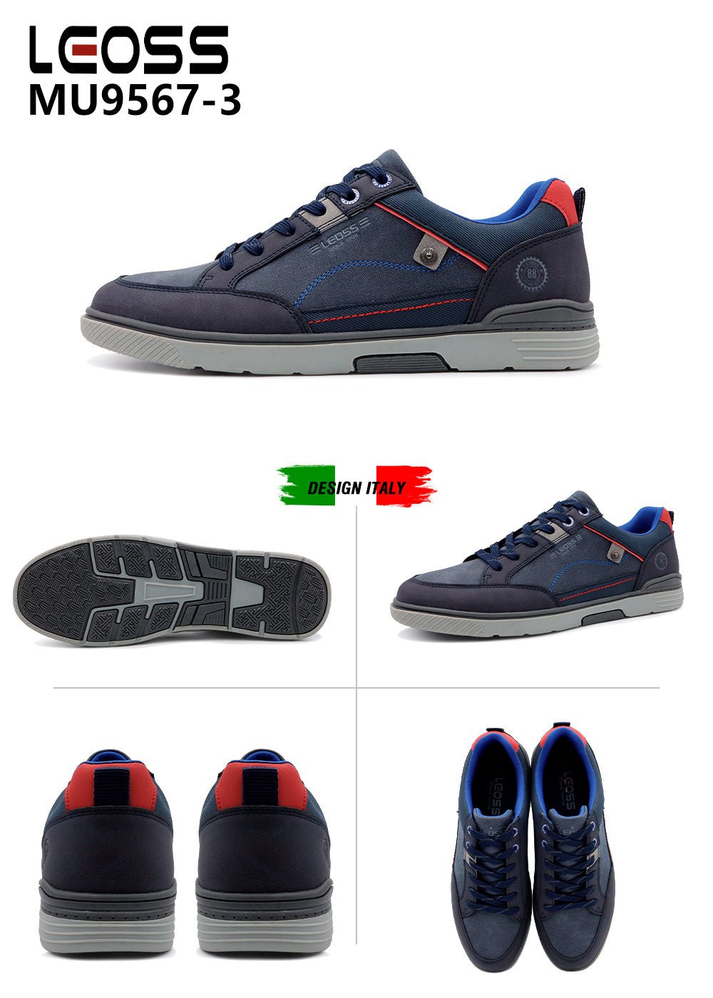 Scarpe Casual Da Uomo Leoss MU9567 - 3 - Fornitura all'ingrosso di Sneakers Uomo da Jomix Shoes B2B