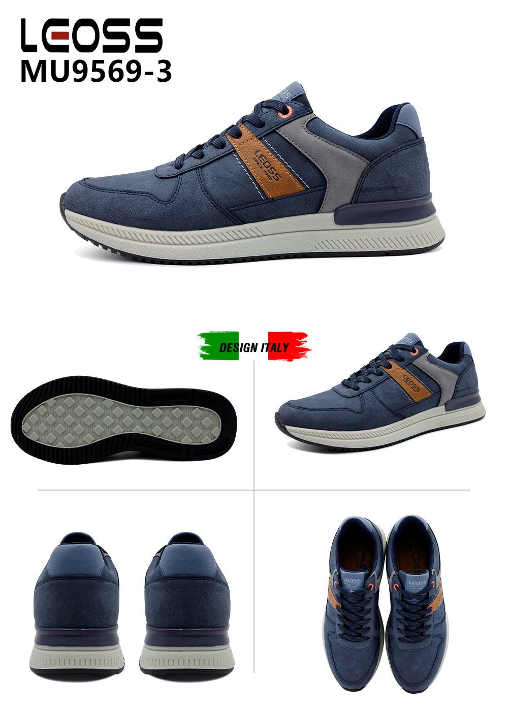 Scarpe Casual Da Uomo Leoss MU9569 - 3 - Fornitura all'ingrosso di Sneakers Uomo da Jomix Shoes B2B