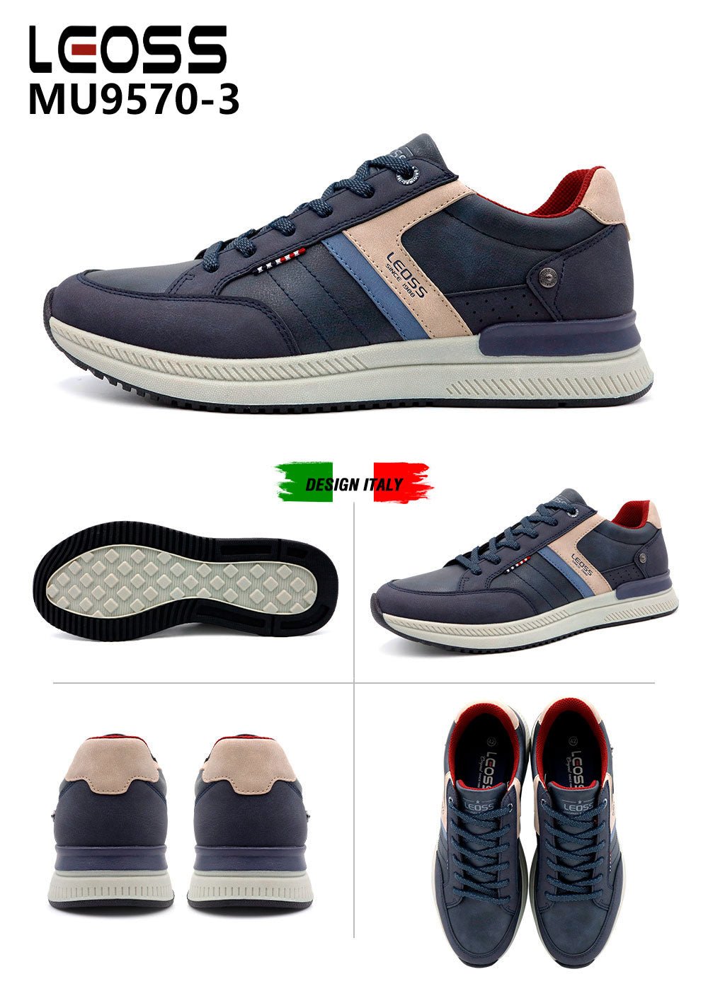 Scarpe Casual Da Uomo Leoss MU9570 - 3 - Fornitura all'ingrosso di Sneakers Uomo da Jomix Shoes B2B