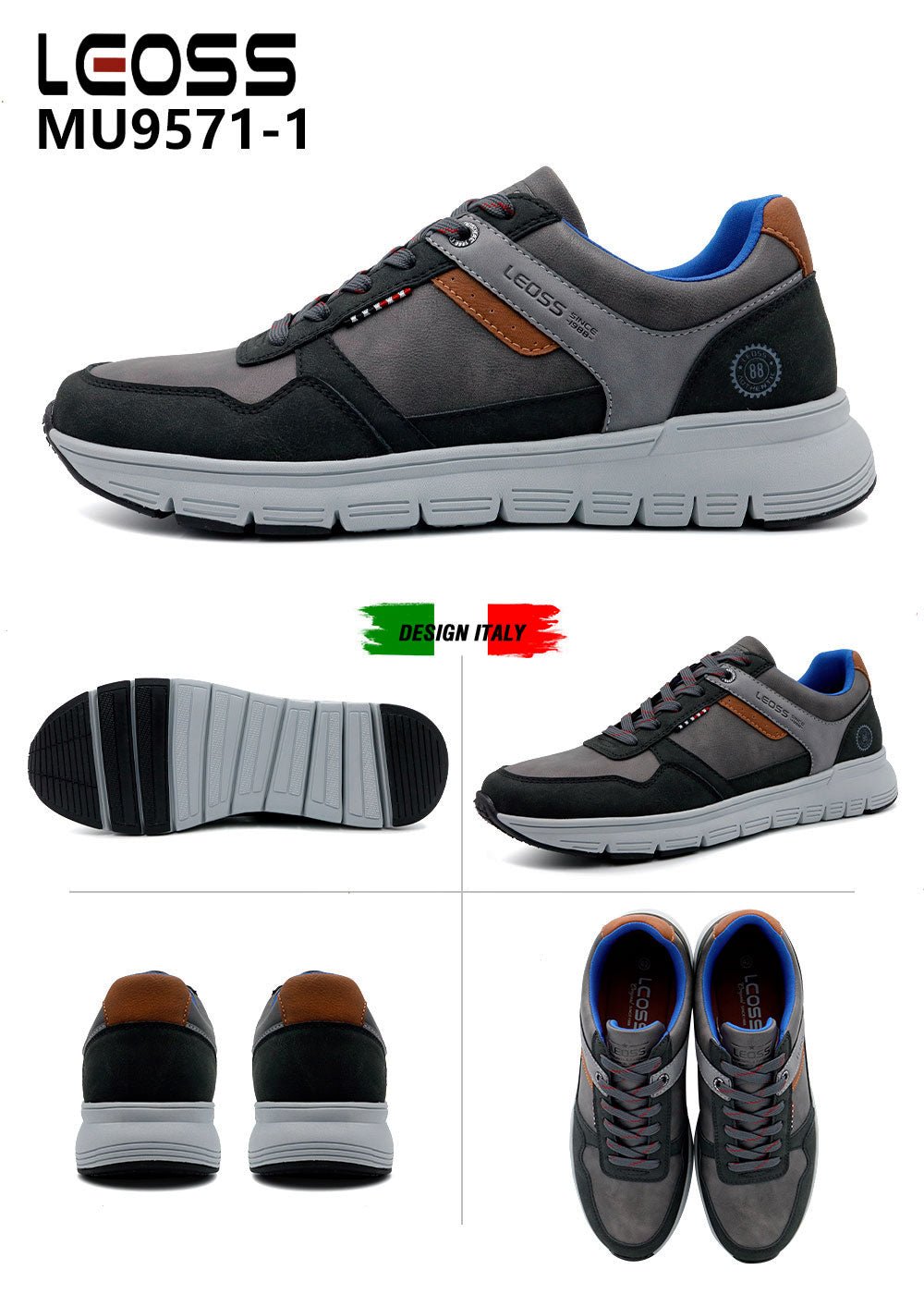 Scarpe Casual Da Uomo Leoss MU9571 - 1 - Fornitura all'ingrosso di Sneakers Uomo da Jomix Shoes B2B