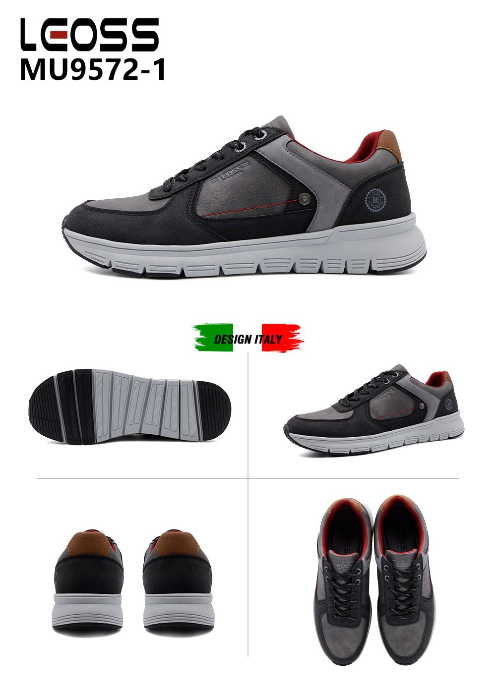 Scarpe Casual Da Uomo Leoss MU9572 - 1 - Fornitura all'ingrosso di Sneakers Uomo da Jomix Shoes B2B
