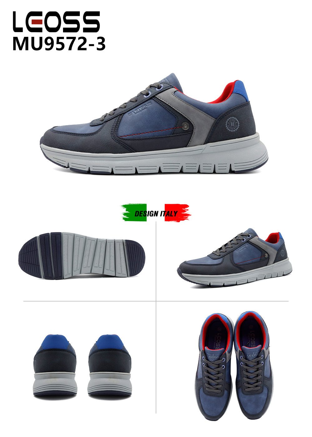 Scarpe Casual Da Uomo Leoss MU9572 - 3 - Fornitura all'ingrosso di Sneakers Uomo da Jomix Shoes B2B