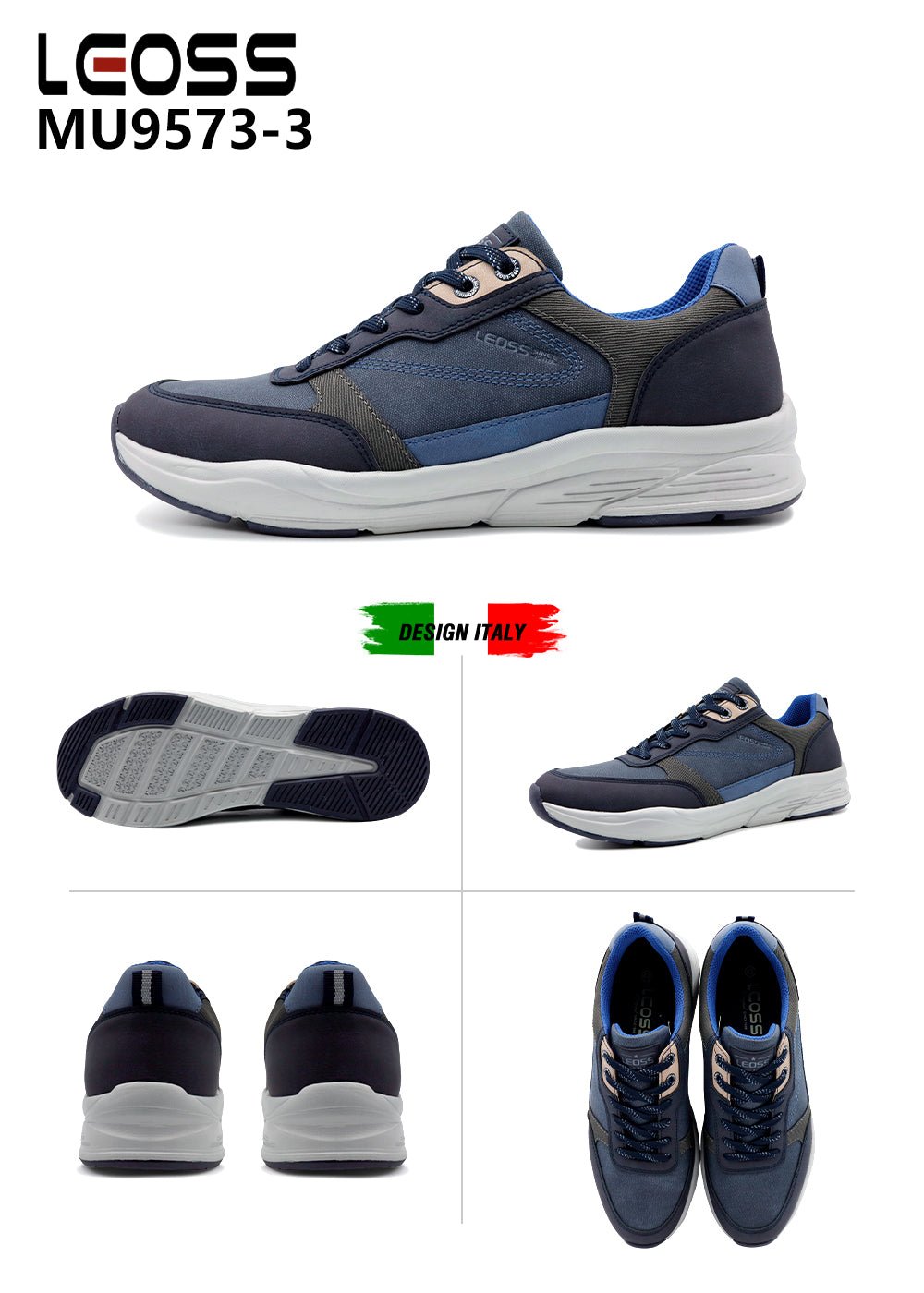 Scarpe Casual Da Uomo Leoss MU9573 - 3 - Fornitura all'ingrosso di Sneakers Uomo da Jomix Shoes B2B