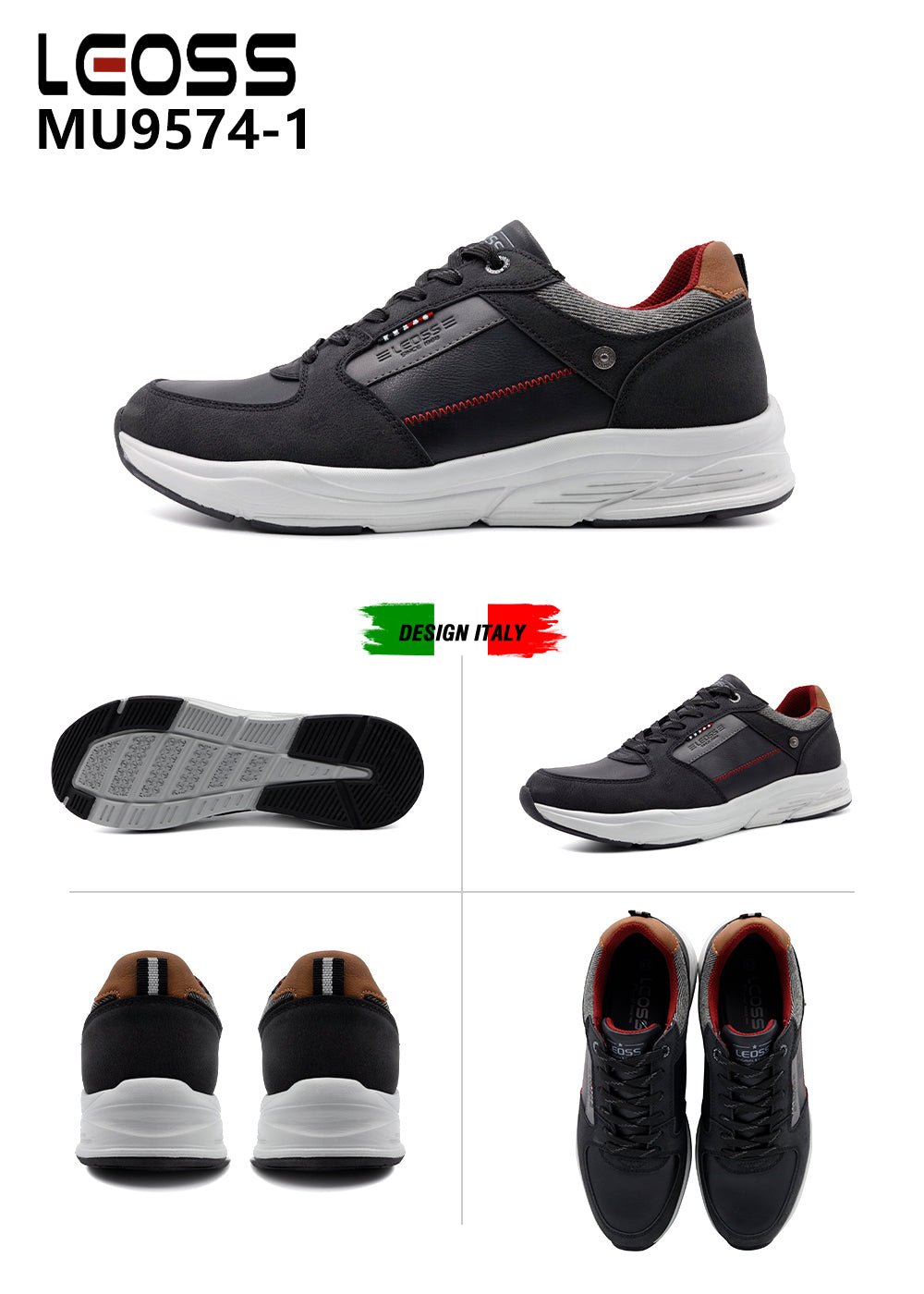 Scarpe Casual Da Uomo Leoss MU9574 - 1 - Fornitura all'ingrosso di Sneakers Uomo da Jomix Shoes B2B