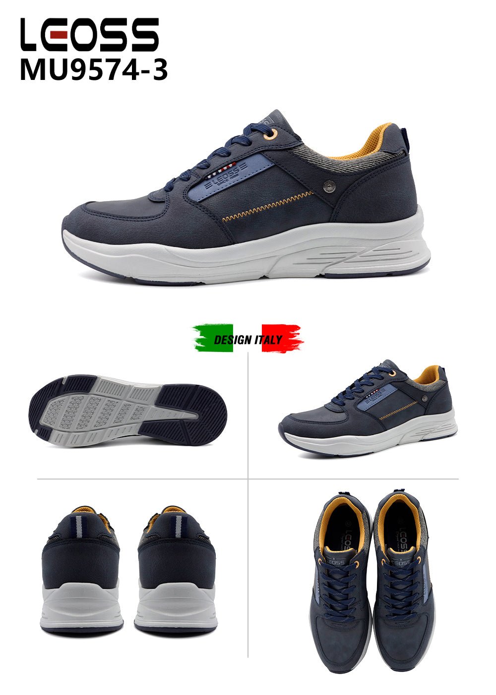 Scarpe Casual Da Uomo Leoss MU9574 - 3 - Fornitura all'ingrosso di Sneakers Uomo da Jomix Shoes B2B
