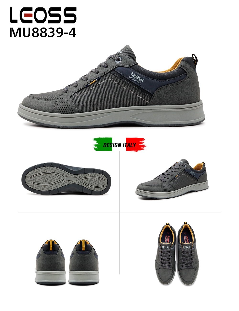 Scarpe Casual Da Uomo Leoss Mu8839 - 4 - Fornitura all&#39;ingrosso di Sneakers Uomo da Jomix Shoes B2B