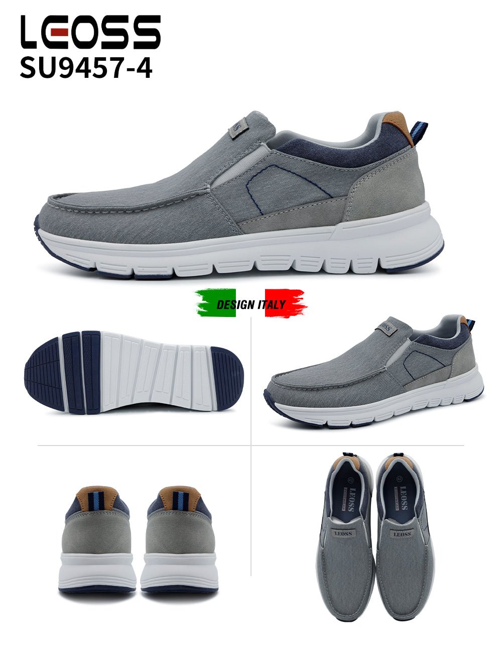 Scarpe Casual Da Uomo Leoss Su9457 - 4 - Fornitura all&#39;ingrosso di Sneakers Uomo da Jomix Shoes B2B