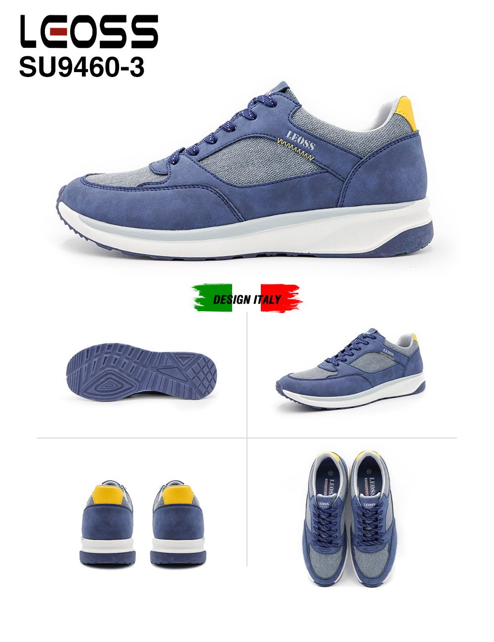 Scarpe Casual Da Uomo Leoss Su9460 - 3 - Fornitura all'ingrosso di Sneakers Uomo da Jomix Shoes B2B
