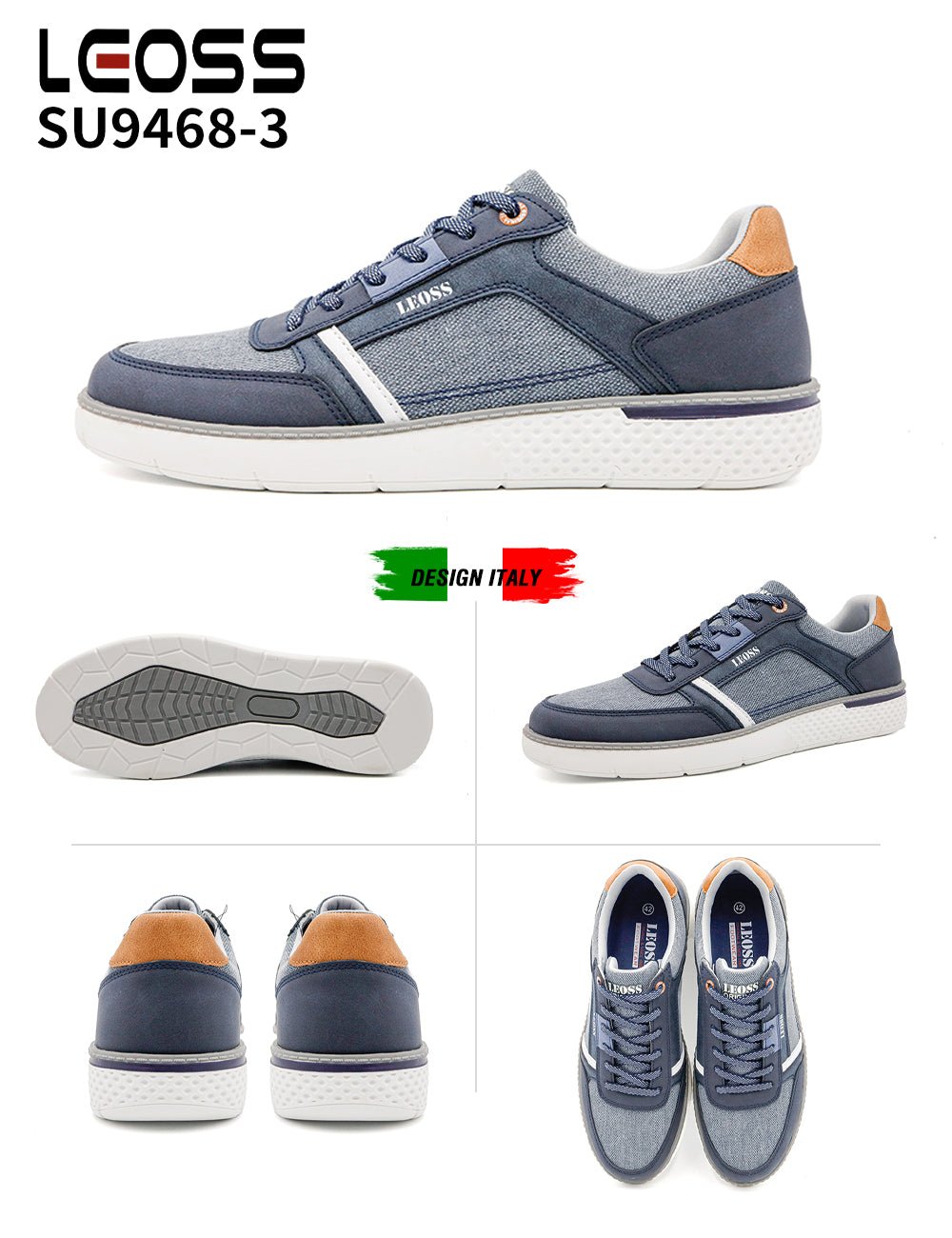 Scarpe Casual Da Uomo Leoss Su9468 - 3 - Fornitura all'ingrosso di Sneakers Uomo da Jomix Shoes B2B