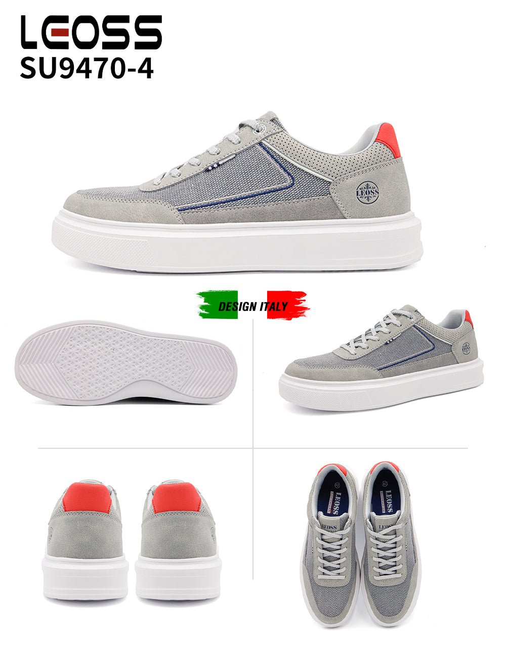 Scarpe Casual Da Uomo Leoss Su9470 - 4 - Fornitura all&#39;ingrosso di Sneakers Uomo da Jomix Shoes B2B
