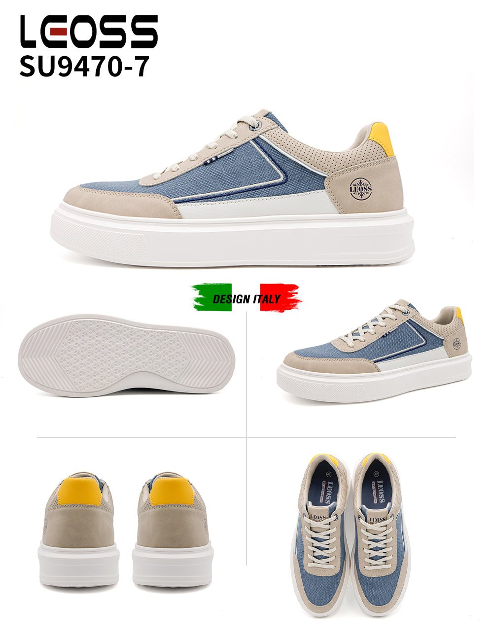 Scarpe Casual Da Uomo Leoss Su9470 - 7 - Fornitura all&#39;ingrosso di Sneakers Uomo da Jomix Shoes B2B
