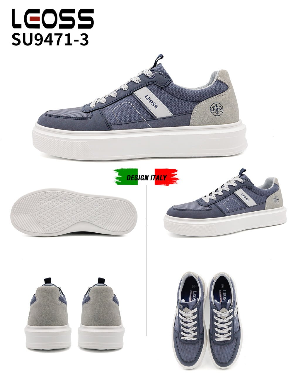 Scarpe Casual Da Uomo Leoss Su9471 - 3 - Fornitura all'ingrosso di Sneakers Uomo da Jomix Shoes B2B