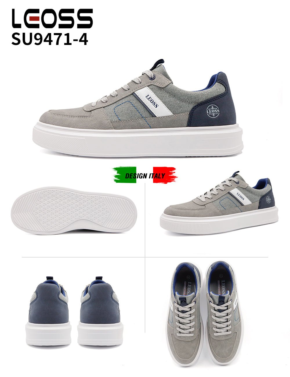Scarpe Casual Da Uomo Leoss Su9471 - 4 - Fornitura all'ingrosso di Sneakers Uomo da Jomix Shoes B2B