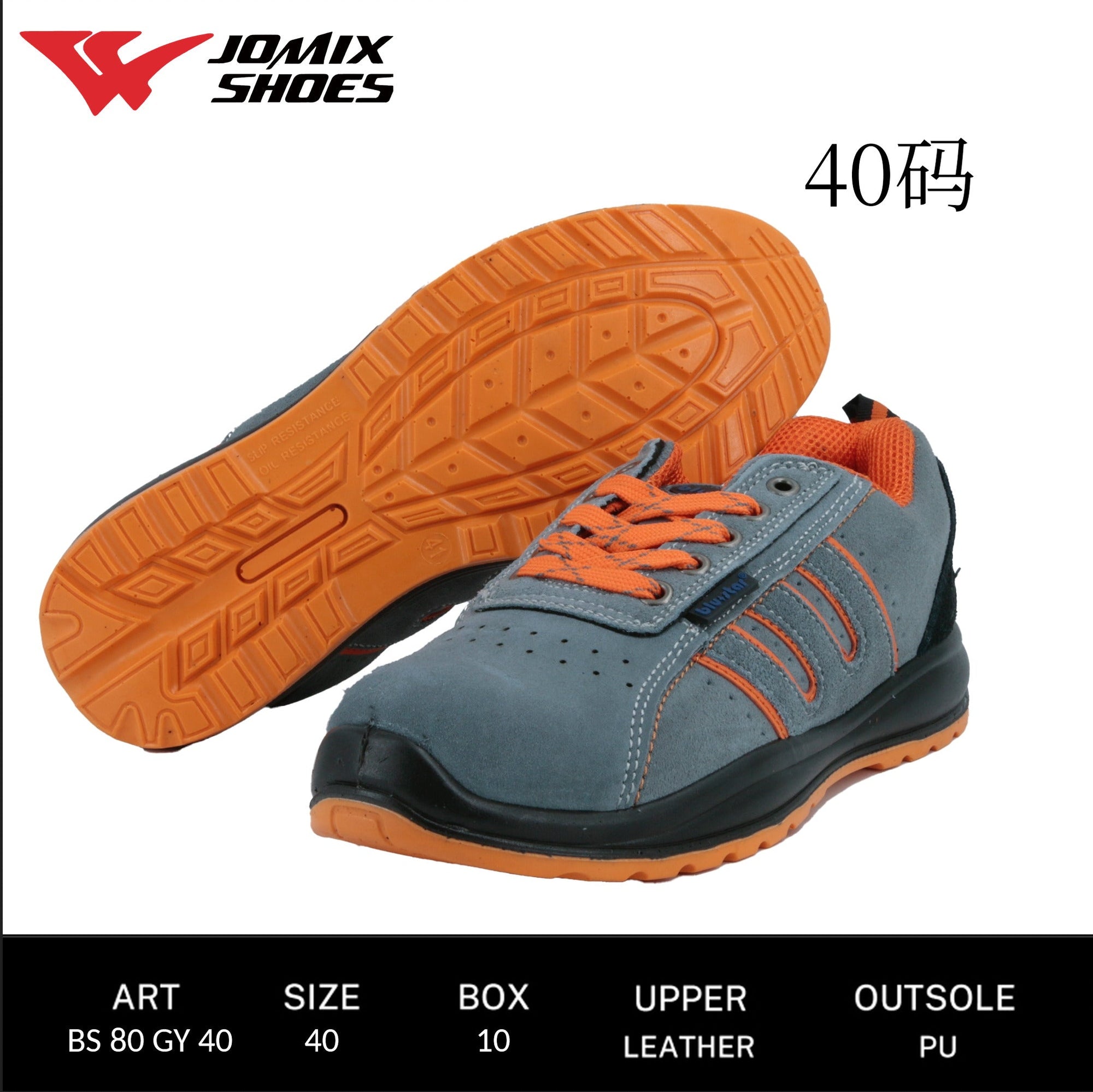 Scarpe da Lavoroda Uomo BS80 GRIGIO - ARANCIO 40 - Fornitura all'ingrosso di Scarpe Uomo da Jomix Shoes B2B