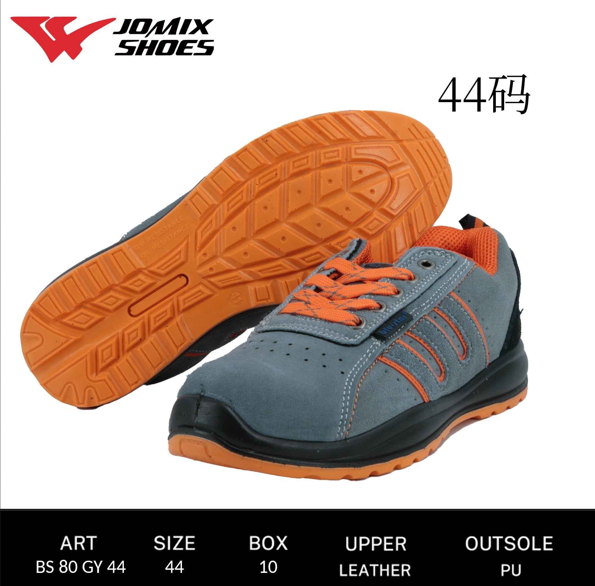 Scarpe da Lavoroda Uomo BS80 GRIGIO - ARANCIO 44 - Fornitura all'ingrosso di Scarpe Uomo da Jomix Shoes B2B