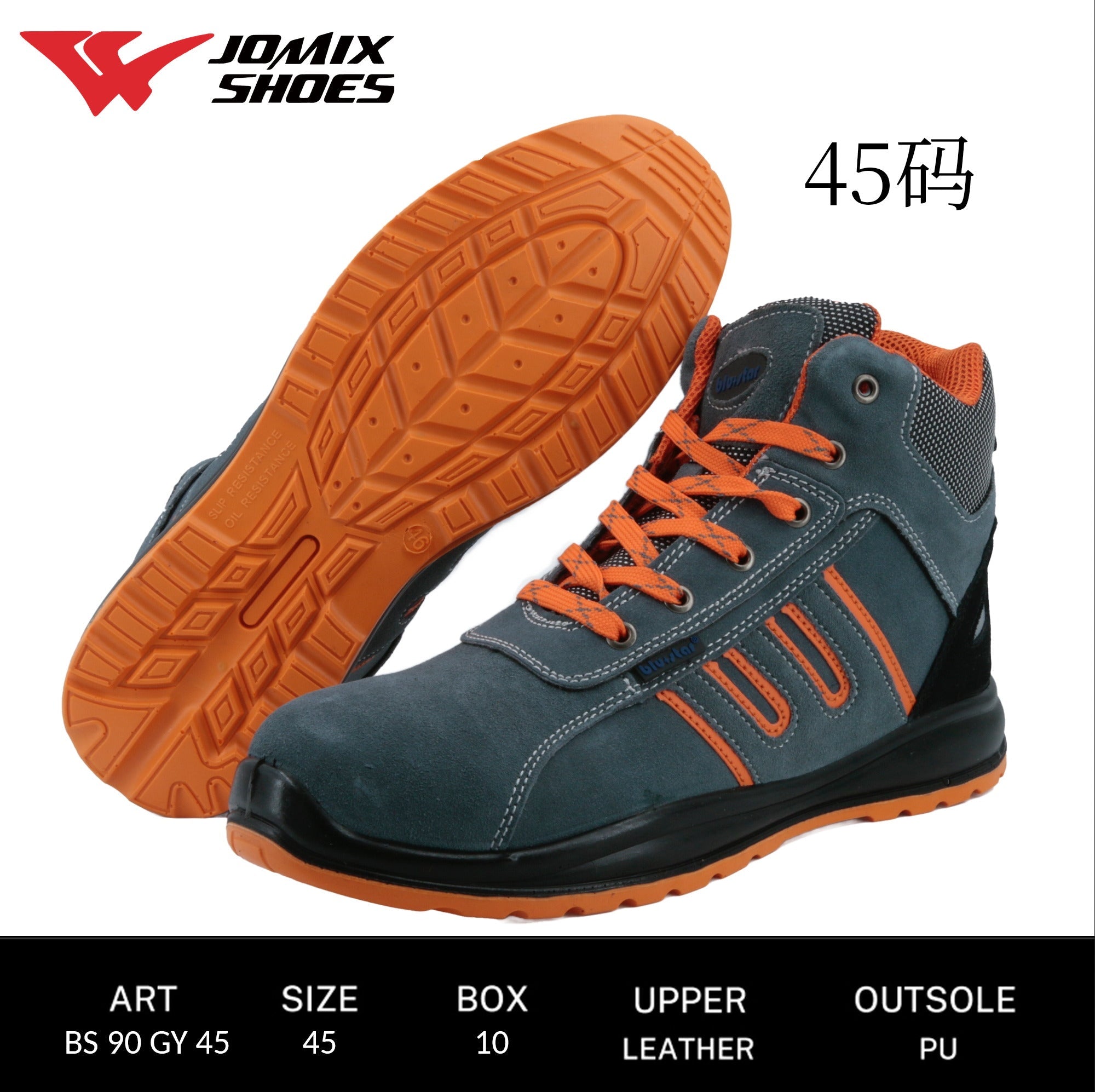 Scarpe da Lavoroda Uomo BS90 GRIGIO - ARANCIO 45 - Fornitura all'ingrosso di Scarpe Uomo da Jomix Shoes B2B