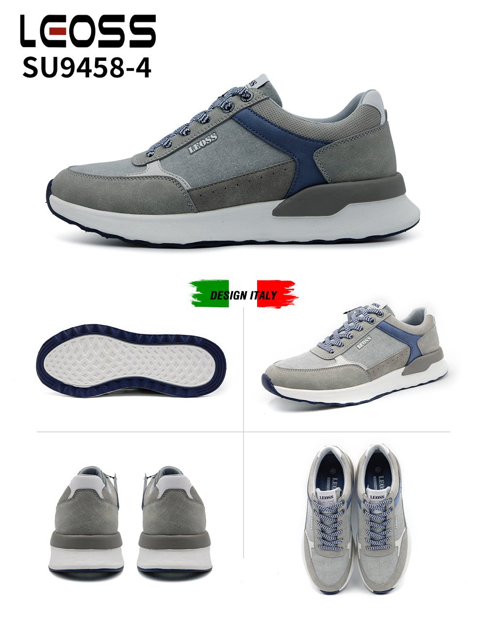 Sneakers Da Uomo Leoss SU9458 - 4 - Fornitura all&#39;ingrosso di Sneakers Uomo da Jomix Shoes B2B