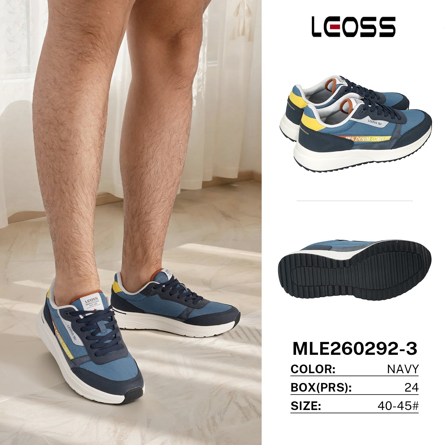 Sneakers da Uomo MLE260292 - 3 - Fornitura all'ingrosso di Sneakers Uomo da Jomix Shoes B2B