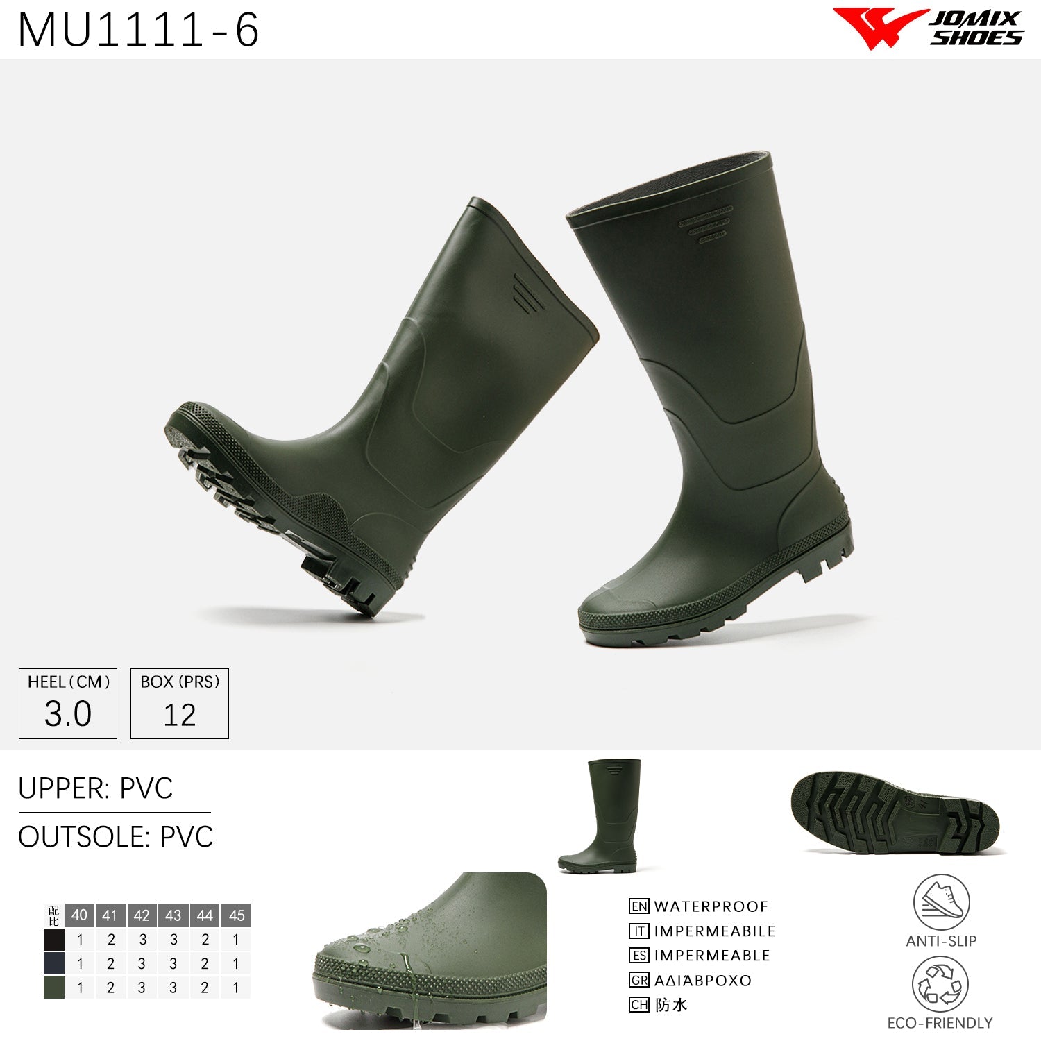 Stivali pioggia da uomo Jomix Shoes MU1111 - 6 - Fornitura all'ingrosso di Scarpe Uomo da Jomix Shoes B2B